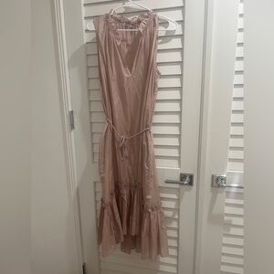 Bird & Knoll Sheer Blush fresh, rope belt detail, slip under dress size M